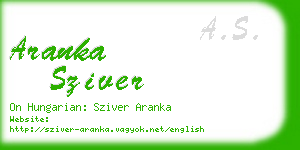 aranka sziver business card